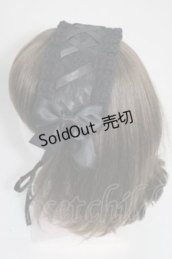 画像2: Snowdrop to Saint Maria / 編み上げリボンヘッドドレス  黒 T-26-01-04-011-0-AC-SA-ZT