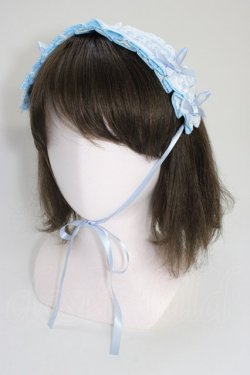 画像1: Snowdrop to Saint Maria / ギンガムチェックリボンヘッドドレス  青Ｘ白 T-26-01-04-013-0-AC-SA-ZT