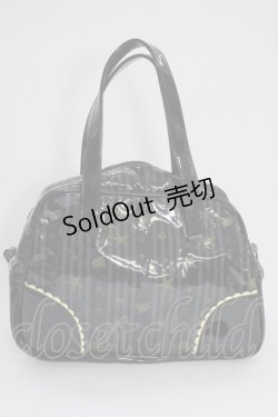 画像2: PEACE NOW / ストライプ柄ハンドバッグ  黒ＸグレーＸ黄色 T-26-01-04-002-PU-BG-SA-ZT