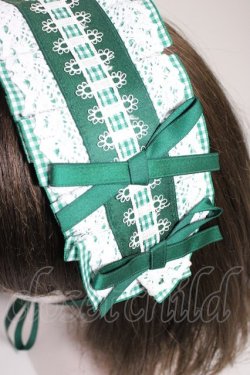 画像3: Snowdrop to Saint Maria / ギンガムチェックリボンヘッドドレス  緑Ｘ白 T-26-01-04-015-0-AC-SA-ZT