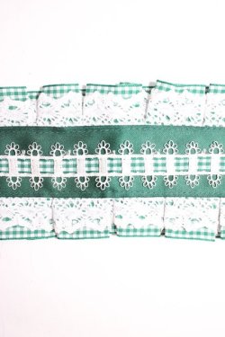 画像4: Snowdrop to Saint Maria / ギンガムチェックリボンヘッドドレス  緑Ｘ白 T-26-01-04-015-0-AC-SA-ZT