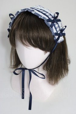 画像1: Snowdrop to Saint Maria / ギンガムチェックリボンヘッドドレス  紺Ｘ白 T-26-01-04-016-0-AC-SA-ZT