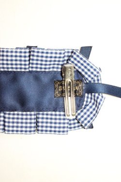 画像5: Snowdrop to Saint Maria / ギンガムチェックリボンヘッドドレス  紺Ｘ白 T-26-01-04-016-0-AC-SA-ZT