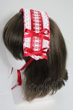 画像2: Snowdrop to Saint Maria / ギンガムチェックリボンヘッドドレス  赤Ｘ白 T-26-01-04-017-0-AC-SA-ZT