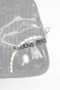 画像4: PEACE NOW / ストライプ柄ハンドバッグ  黒ＸグレーＸ黄色 T-26-01-04-002-PU-BG-SA-ZT