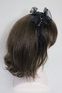 画像3: HN+nois / ローズレースリボンカチューシャ  黒 T-26-01-04-019-HN-AC-SA-ZT