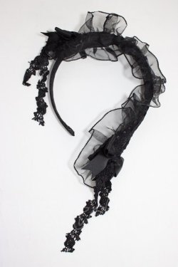 画像6: HN+nois / ローズレースリボンカチューシャ  黒 T-26-01-04-019-HN-AC-SA-ZT
