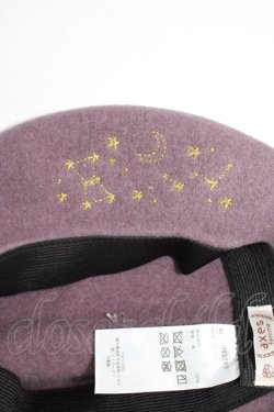 画像4: axes femme / 冬の星座刺繍ベレー  紫 T-26-01-04-020-AX-AC-SA-ZT