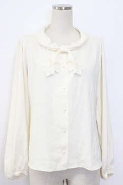 画像1: an another angelus / ローズ絵画タッチ刺繍衿ブラウス  オフホワイト×ブルー T-26-01-08-001-CA-BL-SA-ZT