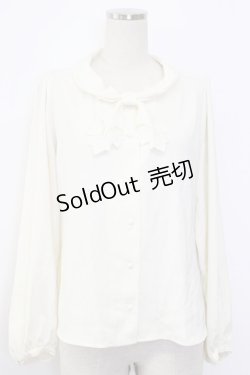 画像1: an another angelus / ローズ絵画タッチ刺繍衿ブラウス  オフホワイト×ブルー T-26-01-08-001-CA-BL-SA-ZT234