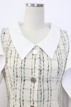 画像4: An MILLE / ツイード袖切り替えワンピース  ベージュ T-26-01-08-004-EL-OP-SA-ZT