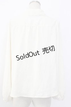 画像2: an another angelus / ローズ絵画タッチ刺繍衿ブラウス  オフホワイト×ブルー T-26-01-08-001-CA-BL-SA-ZT234