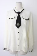 axes femme / ミリタリー風ブラウス L ホワイト T-26-01-09-001-AX-BL-SA-ZT