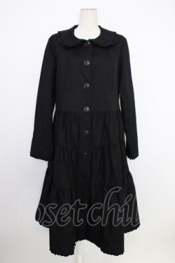 画像1: PINK HOUSE / 襟付きロングティアードコート  黒 T-26-01-09-030-LO-CO-SA-ZT