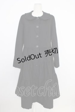 画像1: PINK HOUSE / 襟付きロングティアードコート  黒 T-26-01-09-030-LO-CO-SA-ZT