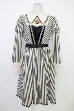 画像4: 仲夏物語 / 薔薇スペード刺繍ストライプワンピースセット S アイボリーＸ黒 T-26-01-09-031-EL-OP-SA-ZT