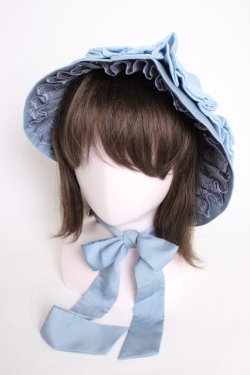 画像2: ZJ STORY / リボンフラワーレースボンネット  サックス T-26-01-09-032-0-AC-SA-ZT