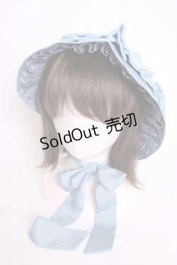 画像2: ZJ STORY / リボンフラワーレースボンネット  サックス T-26-01-09-032-0-AC-SA-ZT433