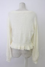 画像2: axes femme / ローズ刺繍フェザーニット  ホワイト T-26-01-09-005-AX-TO-SA-ZT567 (2)