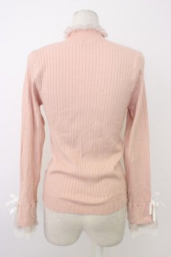 画像2: axes femme / 袖レースデザインラメニット  ピンク T-26-01-09-010-AX-TO-SA-ZT