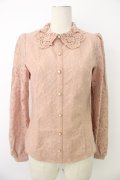 axes femme / レースパールブラウス  ピンク T-26-01-09-011-AX-BL-SA-ZT
