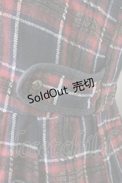 画像3: axes femme / フロントレースチェックジャンパースカート  ネイビーＸレッドチェック T-26-01-09-014-AX-OP-SA-ZT568