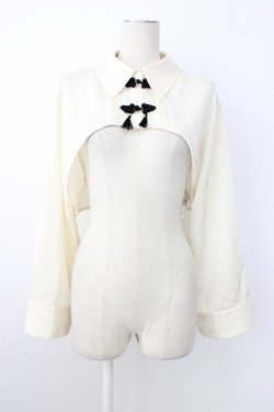 画像1: axes femme / チャイナ釦付ボレロ風ブラウス  キナリ T-26-01-09-002-AX-TO-SA-ZT