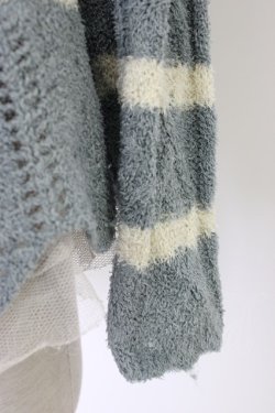 画像3: axes femme / ボーダーニットフードトップス  アイボリーＸブルー T-26-01-09-016-AX-OP-SA-ZT