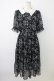 画像1: axes femme / ブーケ線画柄ドットドビーワンピース  黒Ｘ白 T-26-01-09-020-AX-OP-SA-ZT (1)