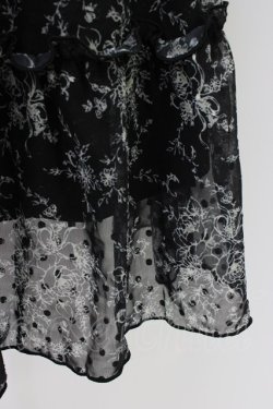 画像4: axes femme / ブーケ線画柄ドットドビーワンピース  黒Ｘ白 T-26-01-09-020-AX-OP-SA-ZT