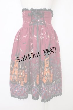 画像2: ALICE and the PIRATES / ゴーストタウンのメリィメイキング柄 スカート  エンジ T-26-01-09-023-PA-SK-SA-ZT568