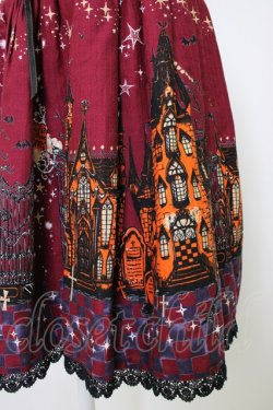 画像4: ALICE and the PIRATES / ゴーストタウンのメリィメイキング柄 スカート  エンジ T-26-01-09-023-PA-SK-SA-ZT