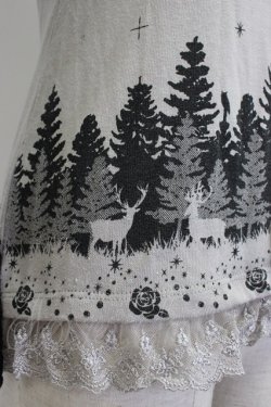 画像4: axes femme / レース切り替え森柄トップス  グレーＸ黒 T-26-01-10-001-AX-TO-SA-ZT