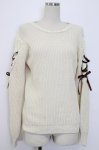 画像1: axes femme / 袖レースアップデザインニット  生成り T-26-01-13-003-AX-TO-SA-ZT531 (1)
