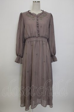 画像1: an another angelus / ローズ刺繍シフォンワンピース  ラベンダー T-26-01-13-006-CA-OP-SA-ZT