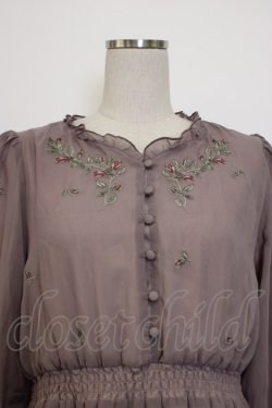 画像5: an another angelus / ローズ刺繍シフォンワンピース  ラベンダー T-26-01-13-006-CA-OP-SA-ZT