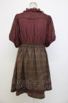 画像2: axes femme Nostalgic / チュール&ドットドッキング半袖ワンピース  ブラウン T-26-01-13-007-LO-OP-SA-ZT531 (2)