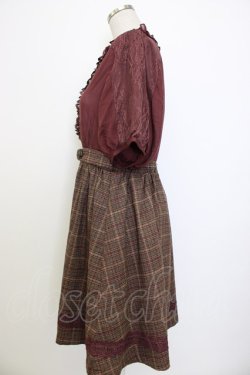 画像4: axes femme Nostalgic / チュール&ドットドッキング半袖ワンピース  ブラウン T-26-01-13-007-LO-OP-SA-ZT