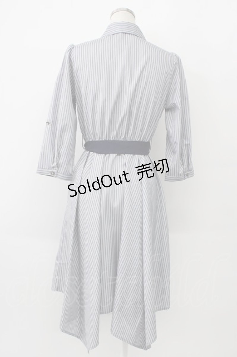 画像2: axes femme / 柄切替イレヘムシャツワンピース  ブルー系 T-26-01-13-009-AX-OP-IG-ZT531 (2)