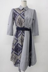 画像5: axes femme / 柄切替イレヘムシャツワンピース  ブルー系 T-26-01-13-009-AX-OP-IG-ZT531 (5)