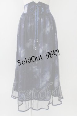 画像1: axes femme / テレスコーププリントスカート  ネイビー T-26-01-13-012-AX-SK-SA-ZT531