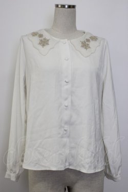 画像1: F i.n.t / スノーフレーク刺繍衿ブラウス  オフホワイト T-26-01-13-002-CA-BL-SA-ZT