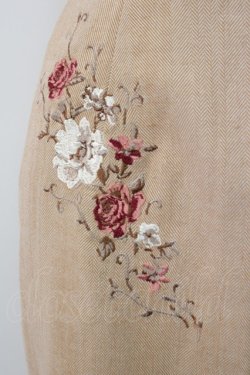 画像4: axes femme / 刺繍入りタイトスカート  ブラウン T-26-01-13-014-AX-SK-IG-ZT