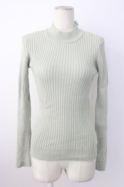 画像1: F&A / バックリボンリブニットプルオーバー  グリーン T-26-01-16-001-LO-TO-SA-ZT