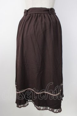 画像2: axes femme / マルチWAYフリルスカート  ダークブラウン T-26-01-16-024-AX-SK-SA-ZT