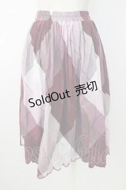 画像2: axes femme / 裾スカラップスカート  パープルけい T-26-01-16-028-AX-SK-IG-ZTK549K549