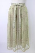 axes femme / レース×小花刺繍刺繍チュールスカート  グリーン T-26-01-16-030-AX-SK-IG-ZT