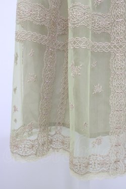 画像4: axes femme / レース×小花刺繍刺繍チュールスカート  グリーン T-26-01-16-030-AX-SK-IG-ZT