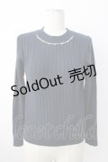 axes femme / ビジューリブニットトップス  ネイビー T-26-01-16-004-AX-TO-IG-ZT