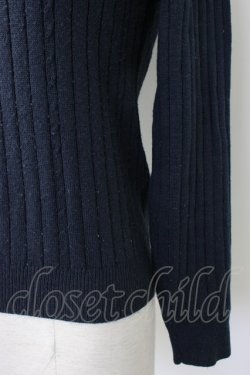 画像4: axes femme / ビジューリブニットトップス  ネイビー T-26-01-16-004-AX-TO-IG-ZT